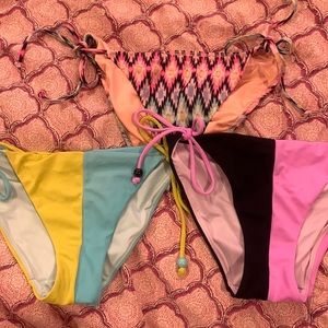 3 Victorias Secret bathing suit bottoms size Small